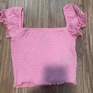 Hm crop top shirred ruched pink size xs